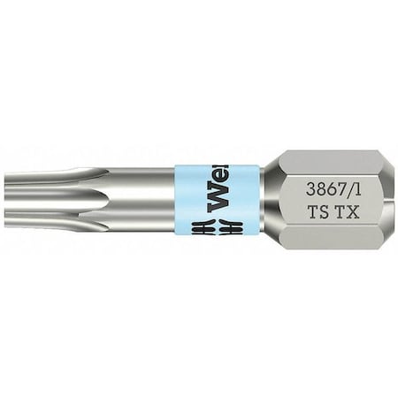Torsion Bit, SAE, 1/4", Hex, T40, 1", SS
