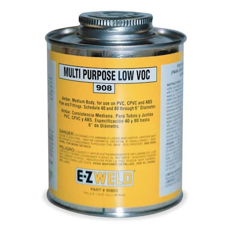 Cement, 32 Oz, Amber, PVC, CPVC, ABS