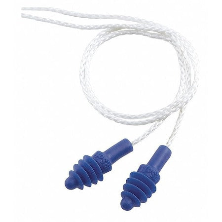 AirSoft(R) Reusable TPE Ear Plugs, Flanged Shape, 27 dB, Blue, 50 PK