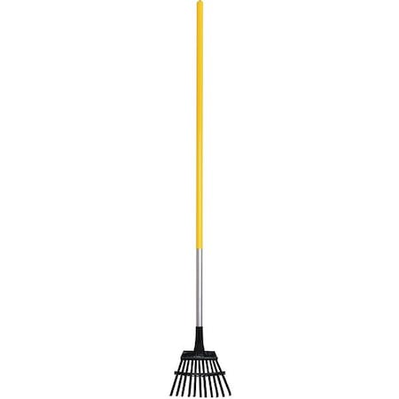 8-1/4 in Steel Flex Shrub Rake, 11 Tines, 48 in L Aluminum Handle
