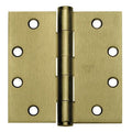 Door and Butt Hinge, Steel, Full Mortise Mounting, 2 in Leaf W x 4 1/2 in Leaf H, Bright Brass