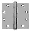 Door and Butt Hinge, Steel, Full Mortise Mounting, 1 3/4 in Leaf W x 4 in Leaf H, Satin Chrome