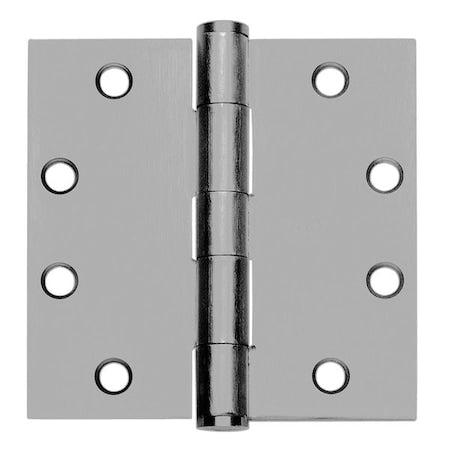 Door and Butt Hinge, Steel, Full Mortise Mounting, 1 3/4 in Leaf W x 4 in Leaf H, Satin Chrome