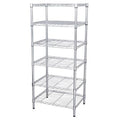 Wire Shelving Unit, 18"D x 48"W x 63"H, 6 Shelves, Chrome