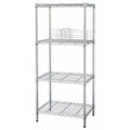 Wire Shelving Unit, 18"D x 36"W x 63"H, 4 Shelves, Chrome