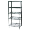 Wire Shelving Unit, 18"D x 60"W x 74"H, 5 Shelves, Black