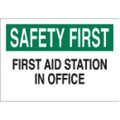 Safety First, First Aid Station In Office, 14" W x 10" H, Rectangle, Polyester, 85328