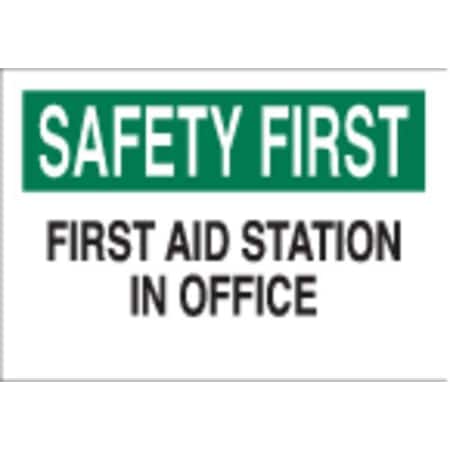 Safety First, First Aid Station In Office, 14" W x 10" H, Rectangle, Polyester, 85328