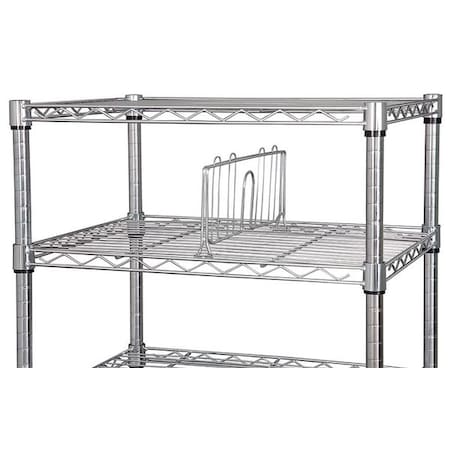 Shelf Divider 18x6-1/4"., Chrome, 2PK
