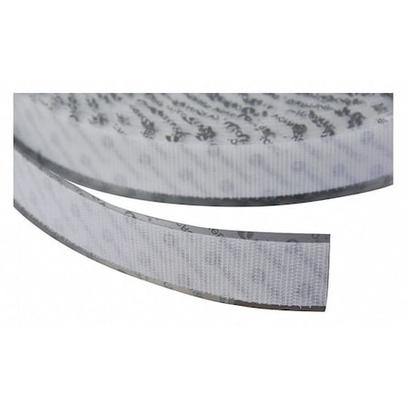 Reclosable Fastener, Acrylic Adhesive, 75 ft, 4 in W, White
