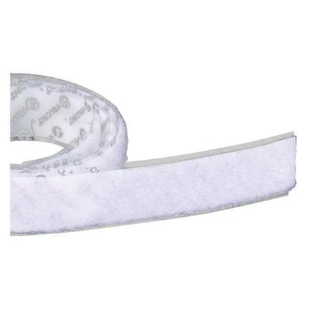 Reclosable Fastener, Acrylic Adhesive, 75 ft, 1-1/2 in W, White