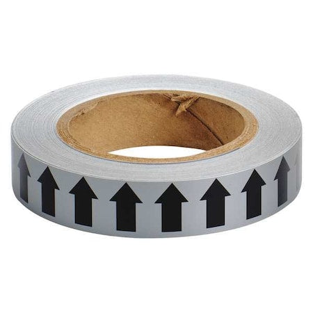 Pipe Marking Tape, Gray, 1in W, 90ft Roll L