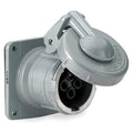 Watertight Pin & Sleeve Receptacle, 60 A, 600V AC/250V DC, Single Phase, 4 Pole, Style 1 Grounding