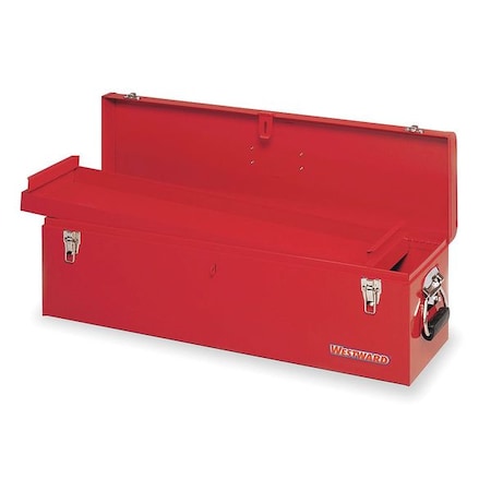 WESTWARD Tool Box, Steel, Red, 30 in W x 8 in D x 9 in H