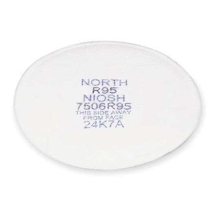 Filter, N, White, Not Threaded, North Full or Half Mask Respirators