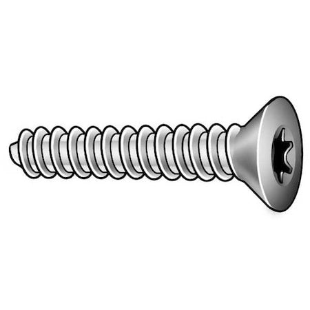 Sheet Metal Screw, #10 x 1-1/4 in, Zinc Plated Steel Flat Head Torx Drive, 50 PK