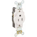 Straight Blade Receptacle, 5-15R, 15 A, 125V AC, 2 Pole, 3 Wire, Flush Mount, Self-Grounded