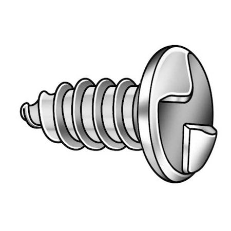 Tamper Resistant Screw, 3/4 in, Zinc Plated Finish, Steel, Round Head One-Way Drive, 100 PK