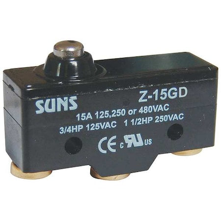 Snap Action Switch, Plunger, Short Actuator, SPDT, 15 A at 480 V AC Contact Rating