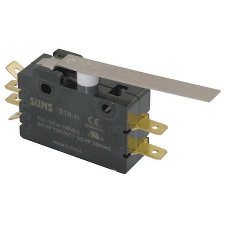 Snap Action Switch, Hinge, Lever Actuator, DPDT, 15 A at 240 V AC Contact Rating