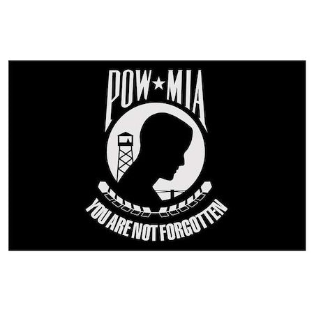 Pow Mia Flag, 5x8 Ft, Nylon, You are not forgotten, Black