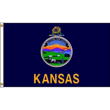 Kansas Flag, 4x6 Ft, Nylon