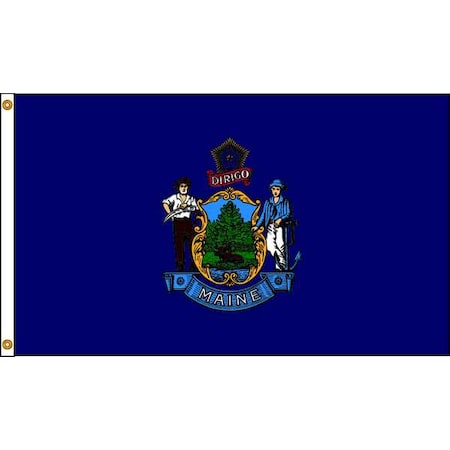Maine Flag,5x8 Ft,Nylon