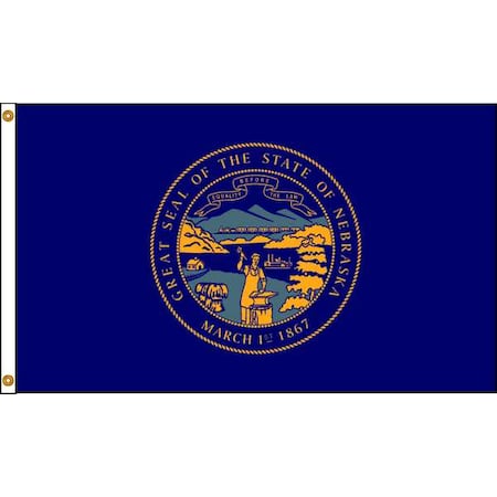 Nebraska Flag, 5x8 Ft, Nylon
