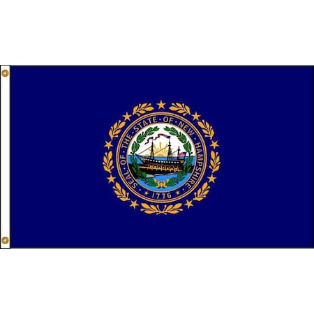 New Hampshire Flag, 4x6 Ft, Nylon