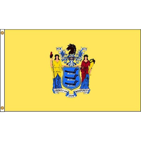 New Jersey Flag, 4x6 Ft, Nylon