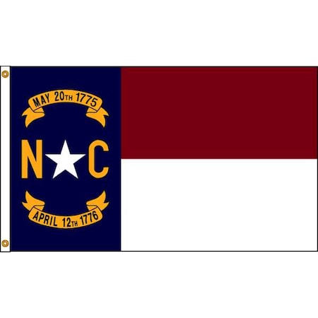 North Carolina Flag, 4x6 Ft, Nylon