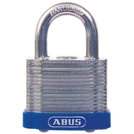 Keyed Padlock, Open, Square Steel Body, Hardened Steel Shackle, 13/16 in W