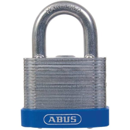 Keyed Padlock, Open, Square Steel Body, Hardened Steel Shackle, 7/8 in W
