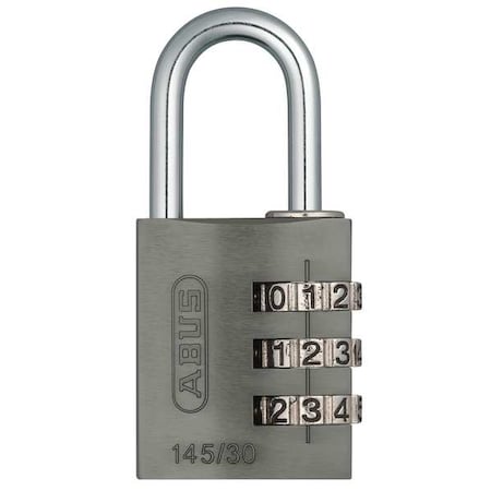 Combination Padlock, 1 3/8in, Rectgle, Blck