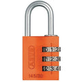 Combination Padlock, Side, Orange