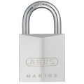 Padlock, Keyed Different, Standard Shackle, Rectangular Brass Body, Stainless Steel Shackle