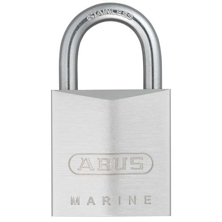 Padlock, Keyed Different, Standard Shackle, Rectangular Brass Body, Stainless Steel Shackle