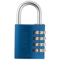 Combination Padlock, 1 4/5in, Rectgle, Blue