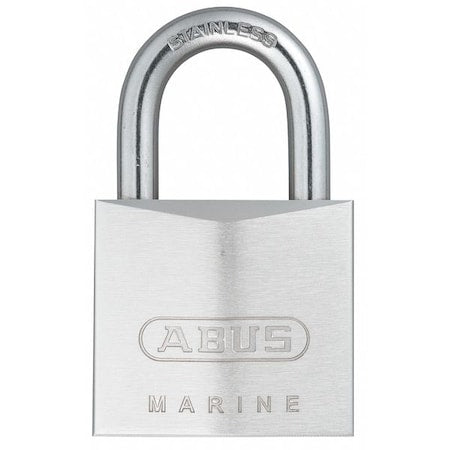 Padlock, Keyed Alike, Standard Shackle, Rectangular Brass Body, Stainless Steel Shackle, 27/32 in W