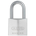 Padlock, Keyed Alike, Long Shackle, Rectangular Brass Body, Stainless Steel Shackle, 27/32 in W