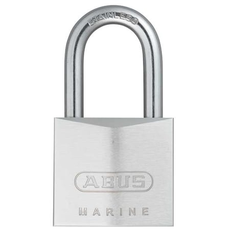 Padlock, Keyed Alike, Long Shackle, Rectangular Brass Body, Stainless Steel Shackle, 27/32 in W