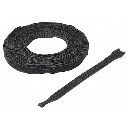 Hook and Loop Strap, 8 in, 0.75 in W, Black, 45 PK