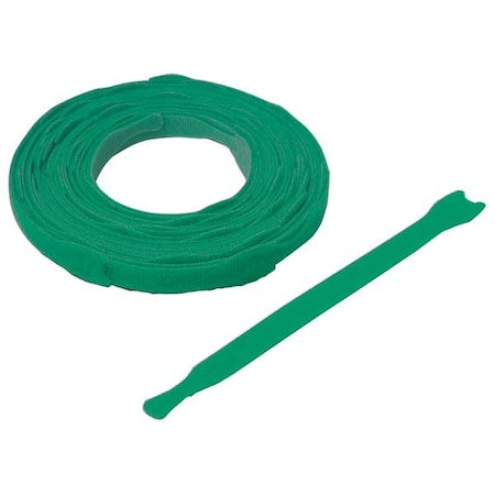 Hook and Loop Strap, No Adhesive, 8 in, 0.75 in W, Green, 45 PK