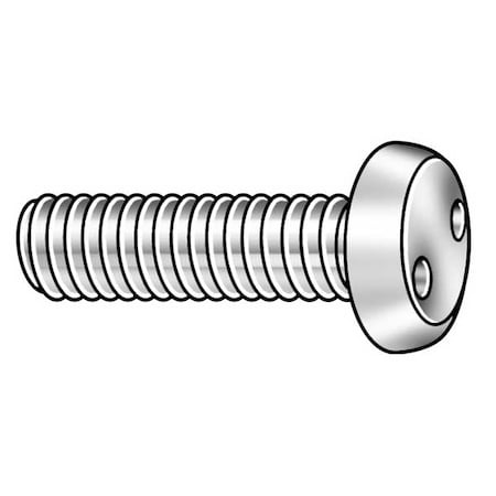 #10-32 x 1-1/2 in Spanner Pan Tamper Resistant Screw, Plain Finish, 18-8 Stainless Steel, 25 PK