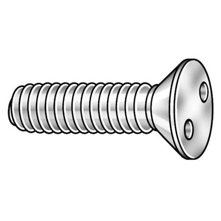 #10-24 x 1-1/2 in Spanner Flat Tamper Resistant Screw, Plain Finish, 18-8 Stainless Steel, 50 PK