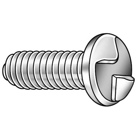 1/4"-20 x 2 in One-Way Round Tamper Resistant Screw, Plain Finish, 18-8 Stainless Steel, 25 PK