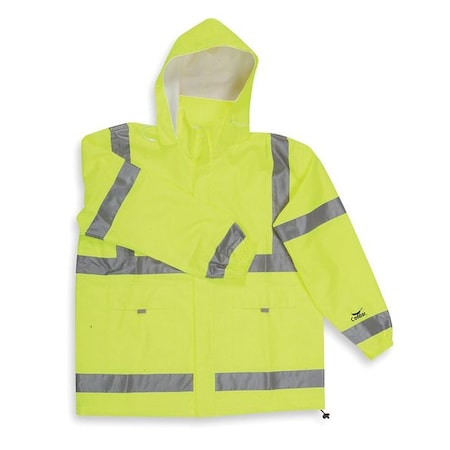 Rain Jacket Hood, Hi-Vis YelloGreen, 2XL