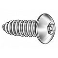 Tamper Resistant Screw, 3/4 in, Plain Finish, 18-8 Stainless Steel, Button Head Torx Drive, 25 PK