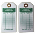 Tag, Emergency Shower & Eye Wash Test, Polyester, 5 3/4 in H x 3 in W, White, Rectangle, 10 PK