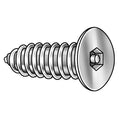 Tamper Resistant Screw, 1-1/4 in, Plain Finish, 18-8 Stainless Steel, Flat Head Torx Drive, 25 PK